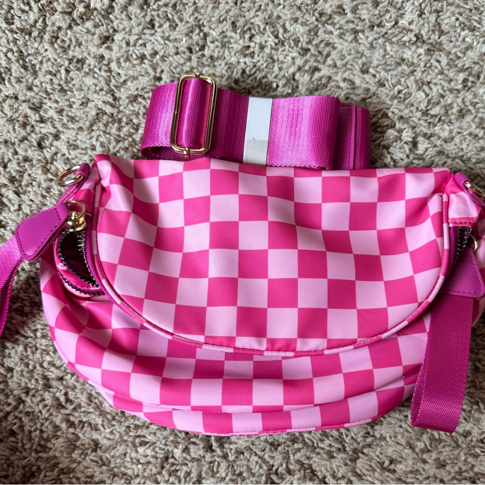 Pink Checkered Women's Bag